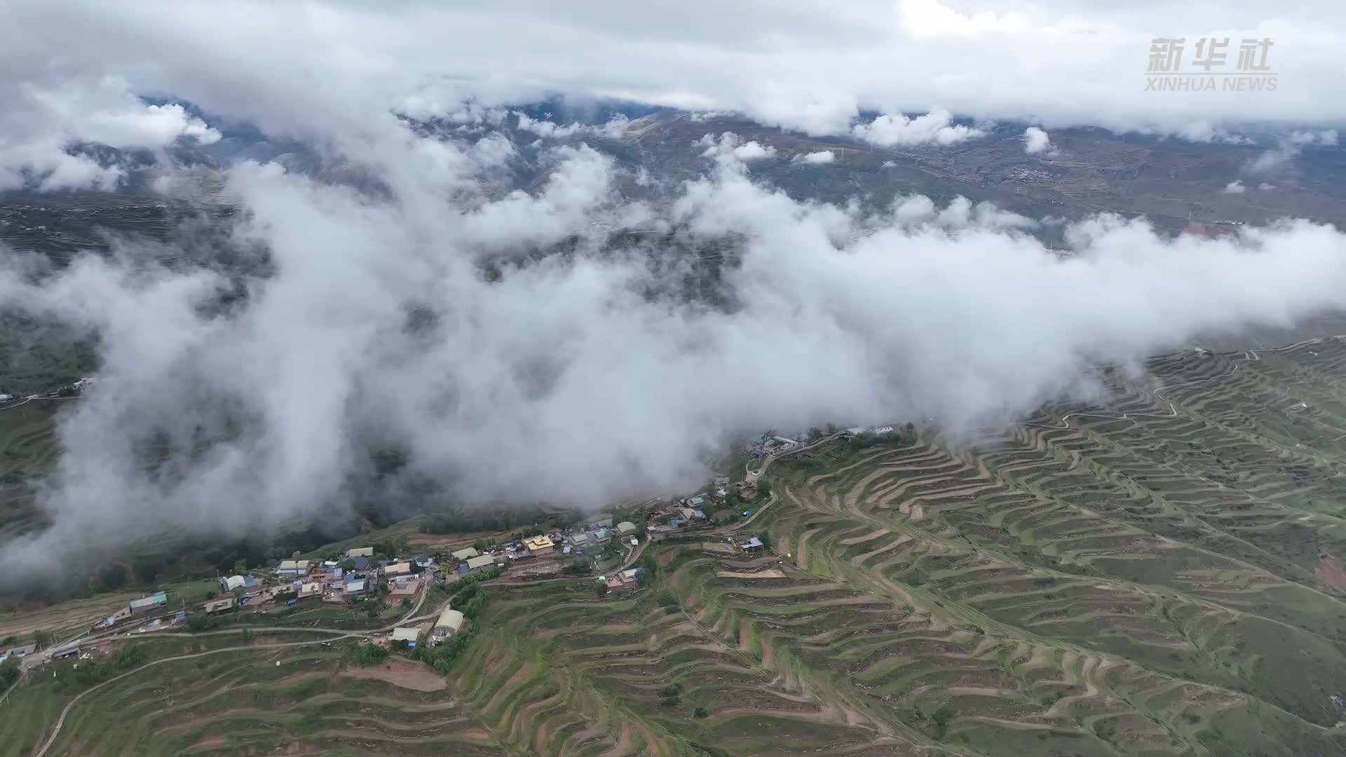 青海黃南：雨后秋霧入畫來